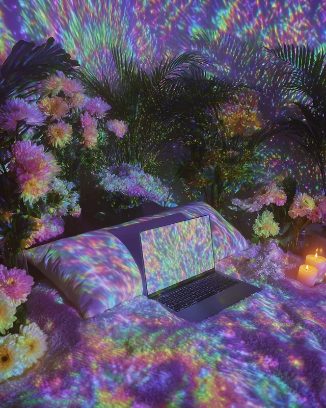 Psychedelic Cozy Room with Tie Dye Pillows