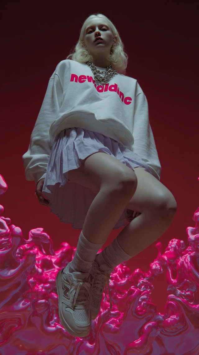 New Balance Fashion Ad Albino Model Sportswear