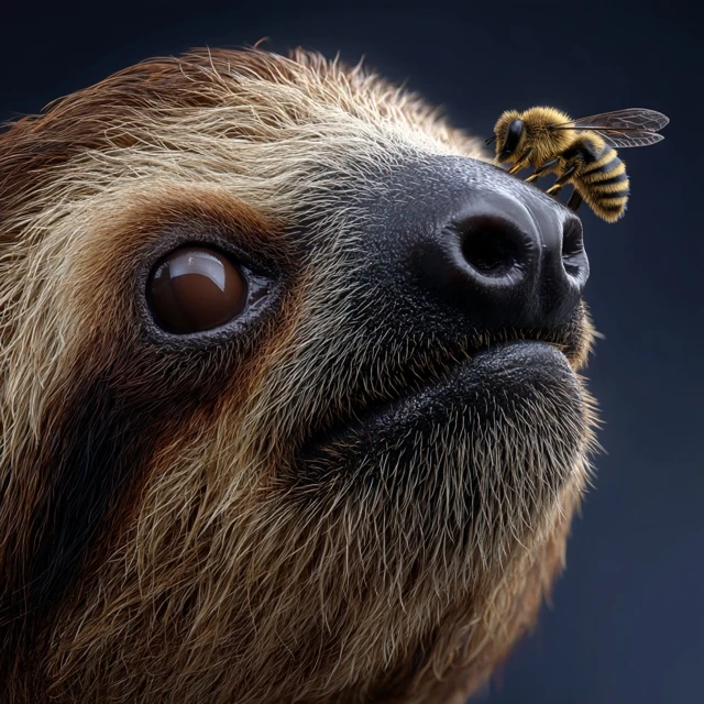 Bee on a Sloth Nose