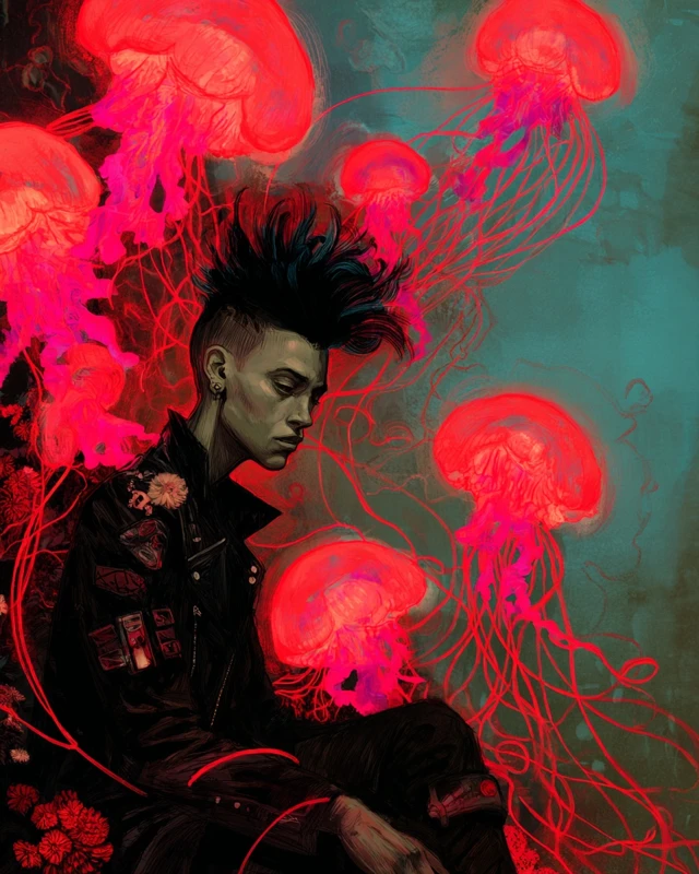 Scyphozoapunk Art Illustration