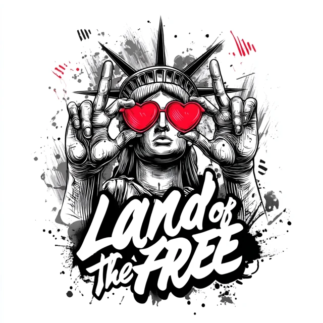 Lady Liberty Land of the Free Heart Sunglasses
