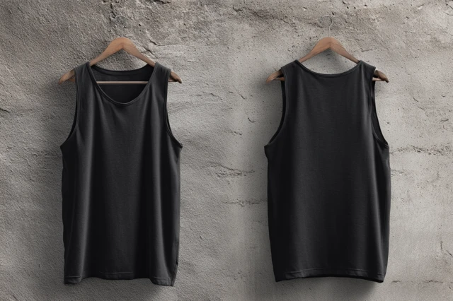 Black Tank Top Mockup Front and Back View