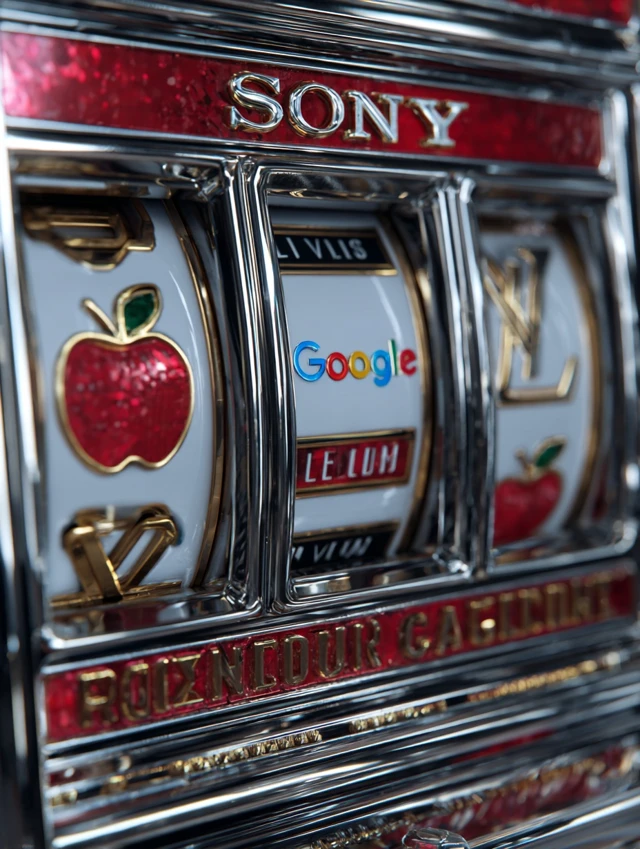 Casino Slot Machine Logos Apple Sony Google