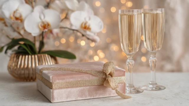 Luxury Gift Box with Champagne and Orchids