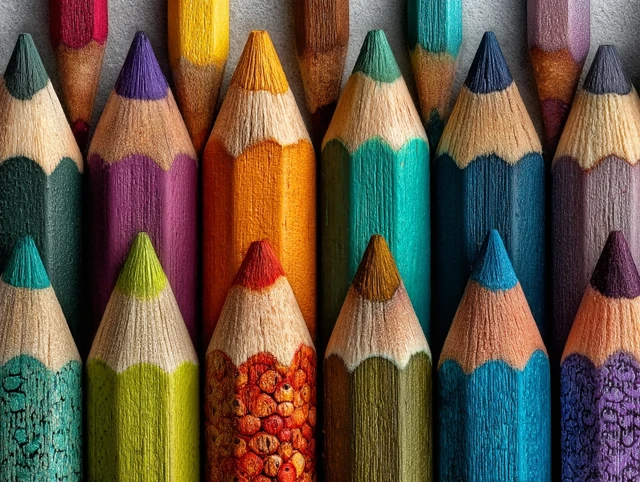 Colorful Pencils Creative Pattern Bright Ultra Realistic