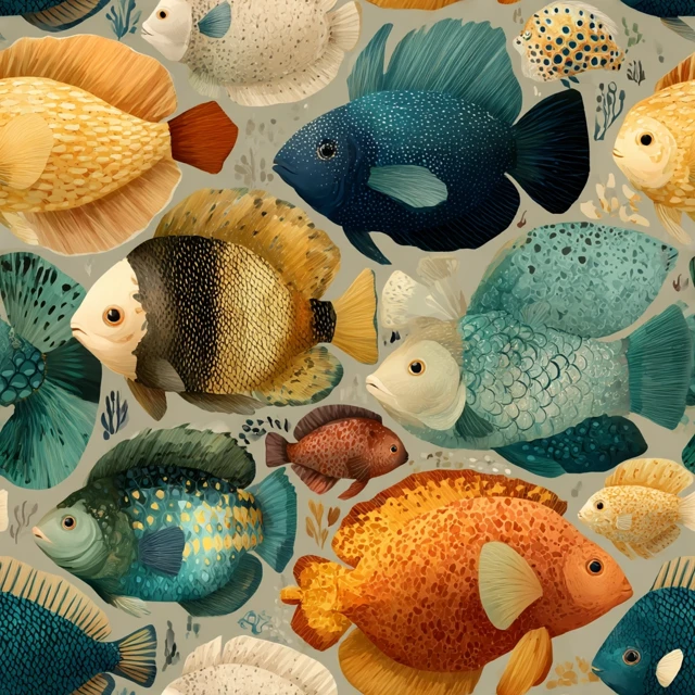 Cartoon Tropical Fish Hand Drawn Illustration