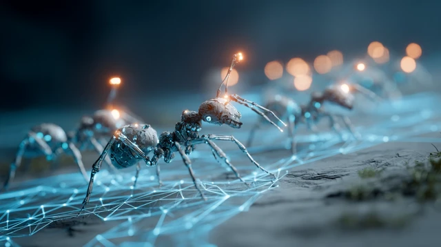 Robotic Ants Marching Across Digital Terrain