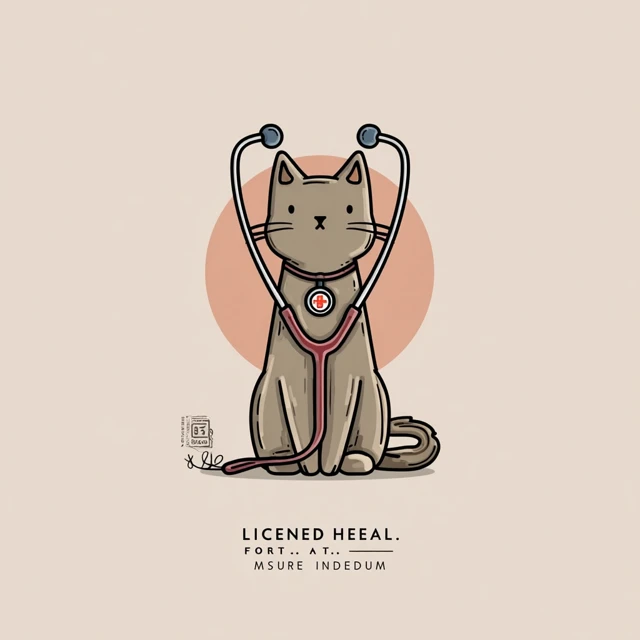 Stethoscope Cat Minimalist Medical Icon