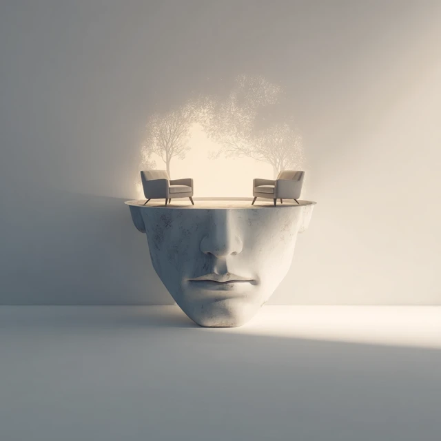 Surreal Image Therapy Armchairs Inside Head Concept