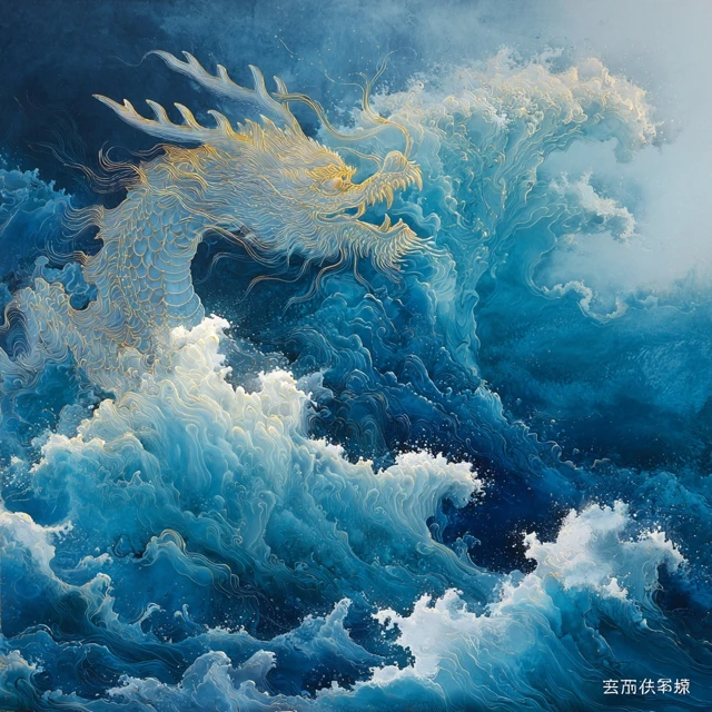 Azure Dragon in Ethereal Aurora Art