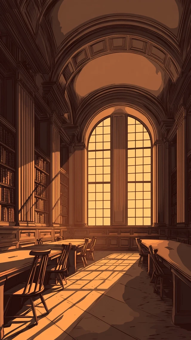 Harvard Library Reading Room Illustration