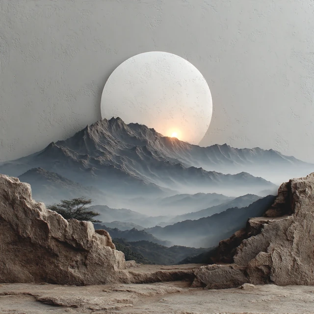 Wabi Sabi Mountain Wall Art Minimalist Decor