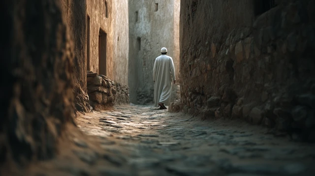 Omani Man Walking in Nizwa Oman