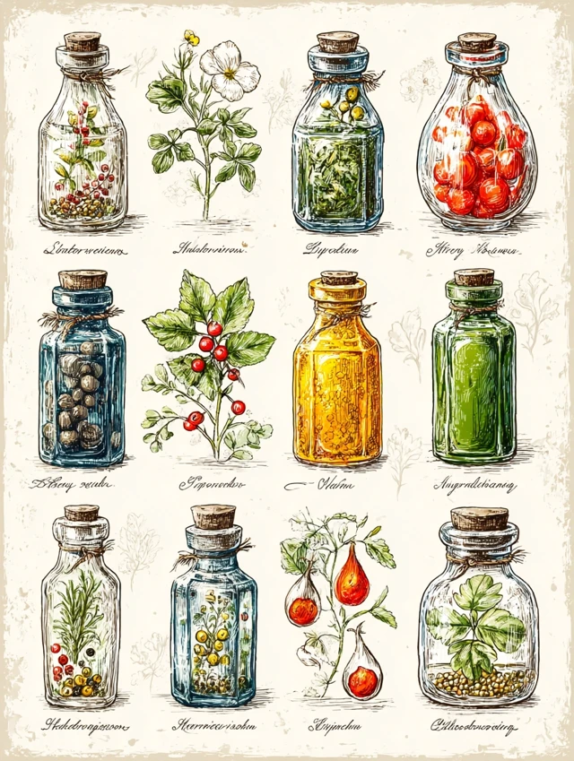 Vintage Vegetable Illustration: Spices and Botanical Atlas