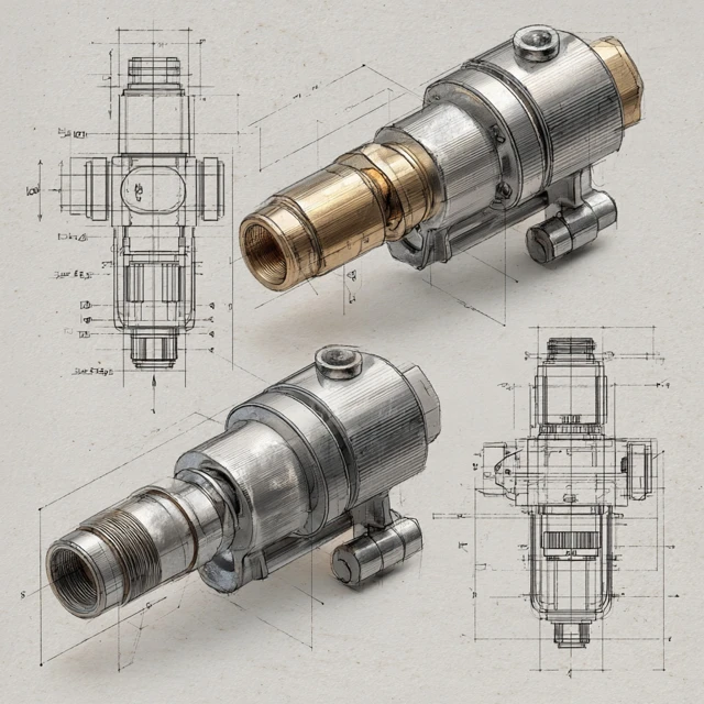 Cold Gas Nozzle Technical Drawing Product Design