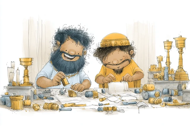 Bezalel and Oholiab Tabernacle Artisans Illustration