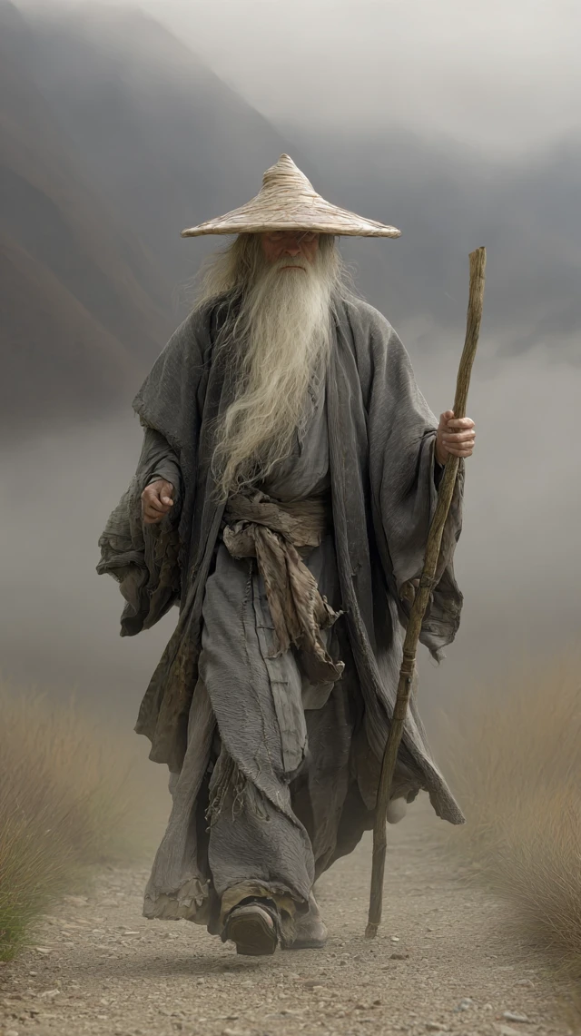 Gandalf Ronin Wizard in Mist Photo Realistic
