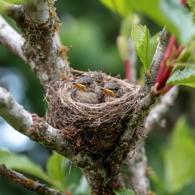Baby Birds in Nest Nature Photography