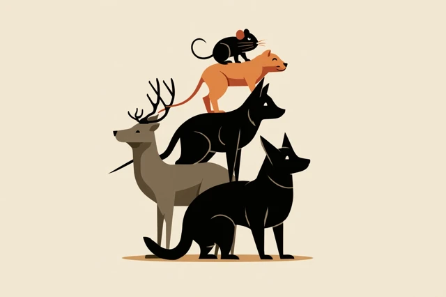 Stacking Animals Flat Illustration Art