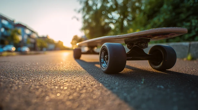Skateboard Close Up Golden Sunlight Adventure