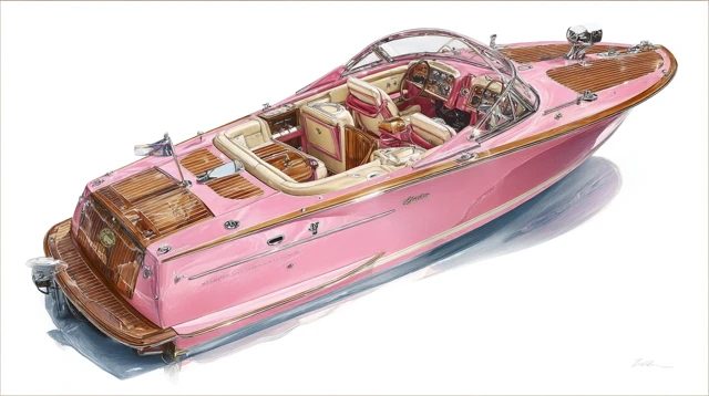 Luxury Pink Speedboat Drawing High Resolution