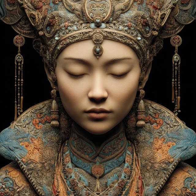 Dunhuang Statue Portrait Intricate Details and Beauty