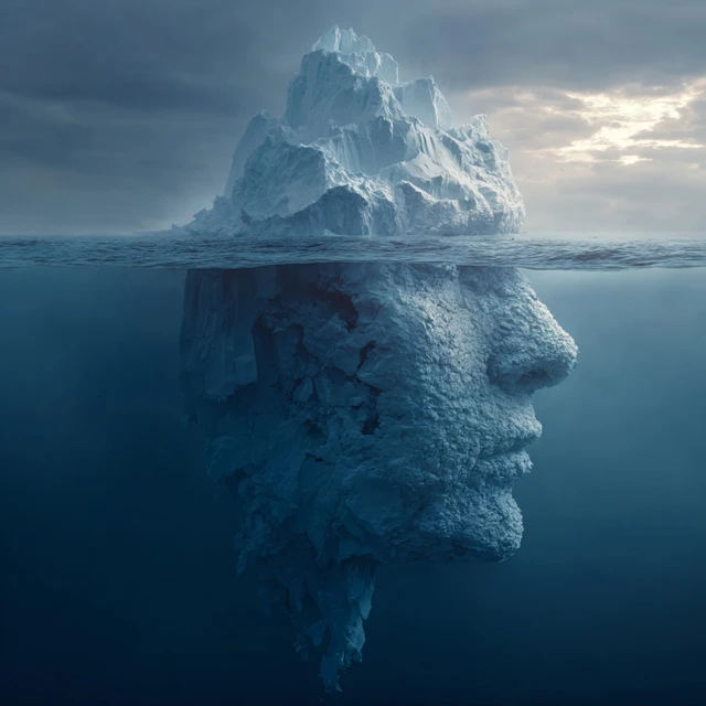 Iceberg Face Surreal Art Underwater Ocean