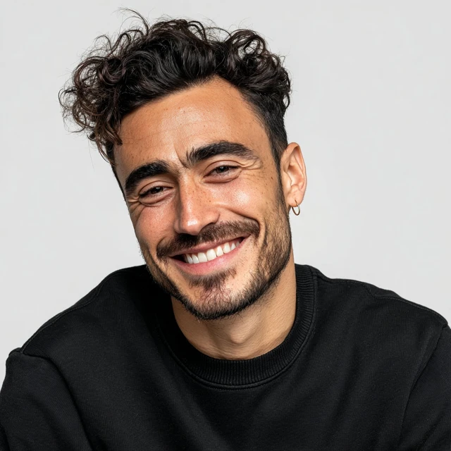 Handsome Turkish Man Smiling Portrait Closeup