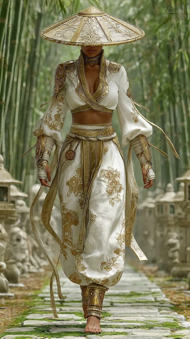 Ashrah Mortal Kombat Warrior in Asian Garden Digital Art