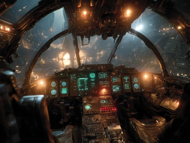 Retro Futuristic Cockpit UI Design