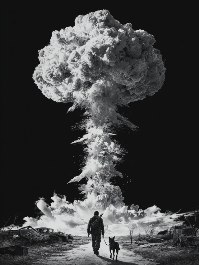Fallout Wasteland Action Poster with Dog
