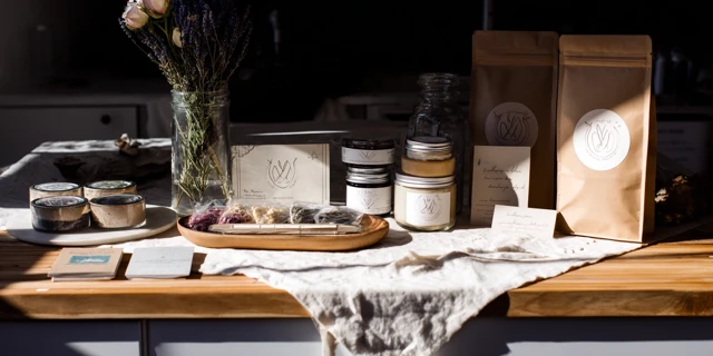 Skincare and Wellness Products in Natural Sunlight