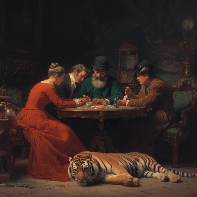 Doppelkopf Card Game JeanLeon Gerome Oil Painting