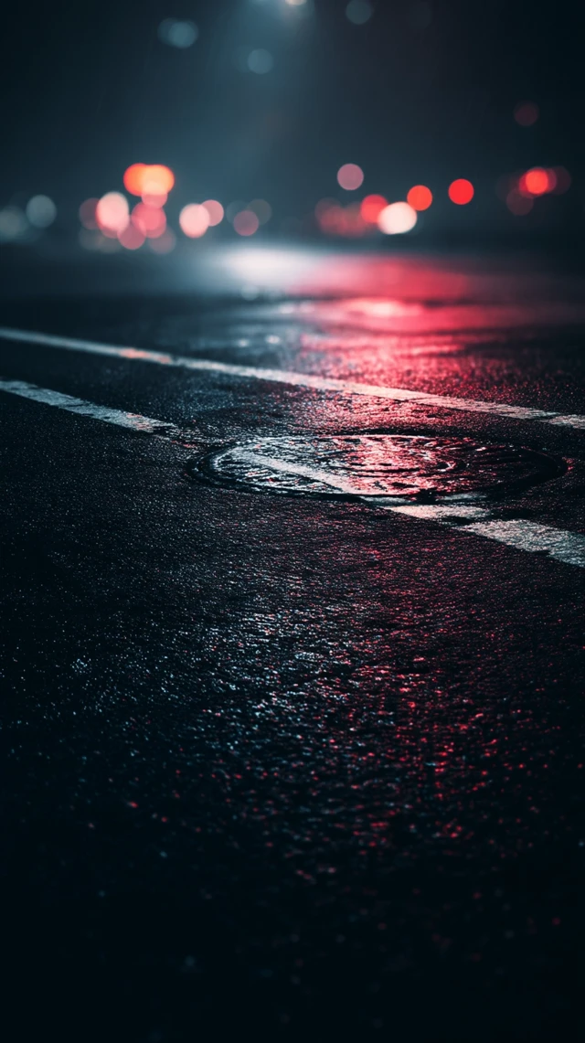 Night Road Asphalt Urban Scene Photography