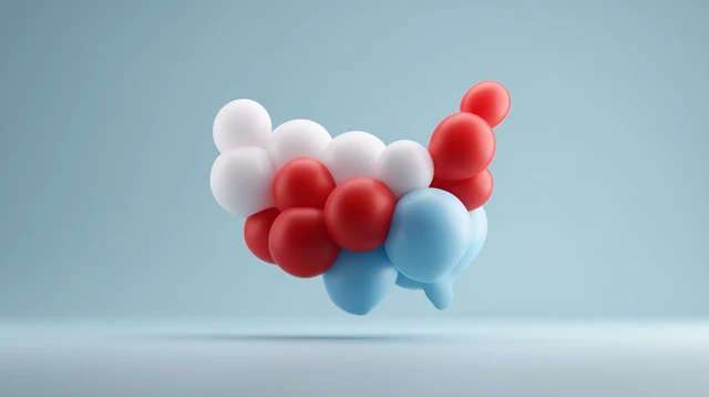 3D Balloon Map of USA Hyperrealistic Rendering