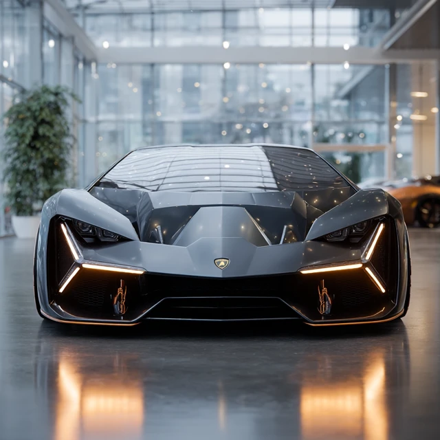 Lamborghini Temerario Supercar in Showroom 3D Render