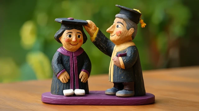 Graduation Ceremony Folk Art Sculpture