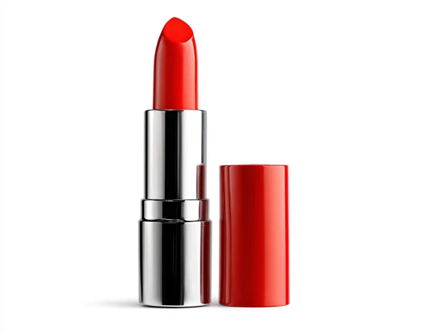 Red Lipstick Isolated on White Background
