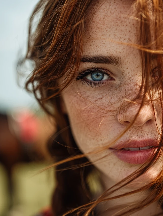 Red Haired Woman Portrait Natural Light