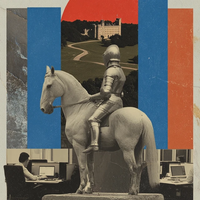 Knight in Office Arthouse Magazine Cover Art