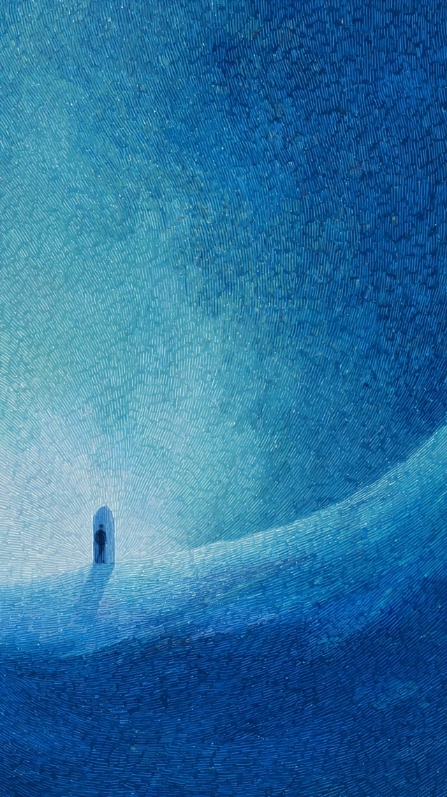 Dreamy Watercolor Painting Silhouette of Man