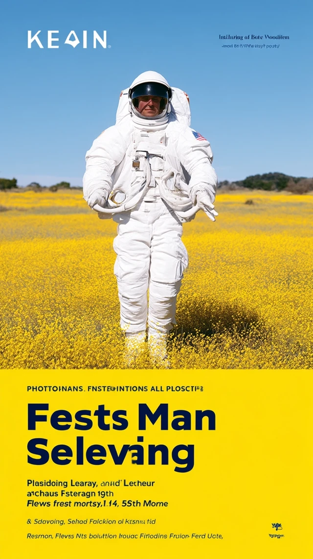 Meditating Figure Levitation in Flower Field Photo