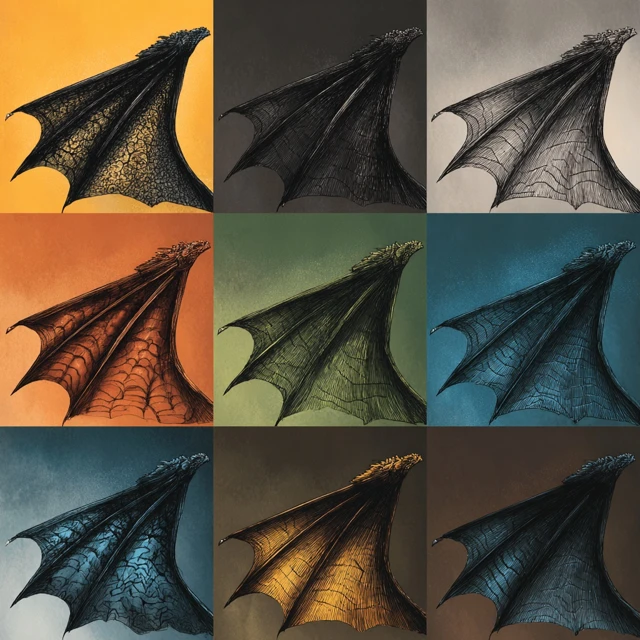 Bat Wing Pattern Stencil Style Art