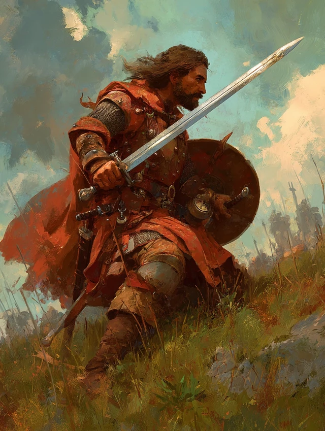 Croatian Warrior in Battle Marc Simonetti Style