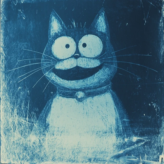Psycho Blue Doraemon Art Print