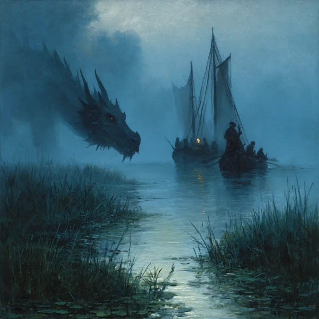 Sinister Dragon Watches Adventurers Dark Fantasy Art
