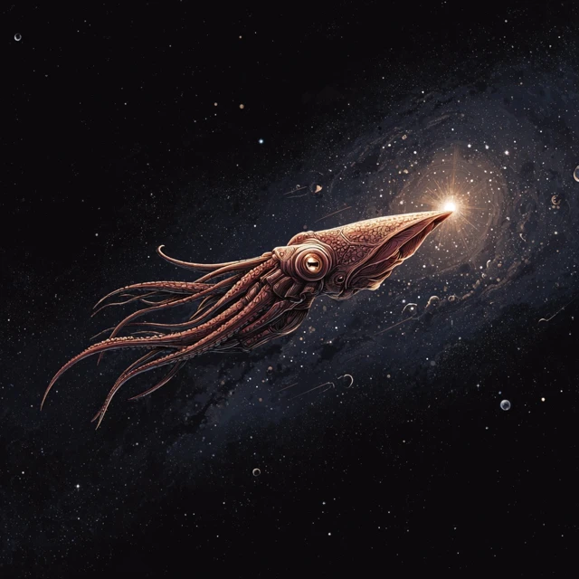 Squid in Space A Cosmic Illustration