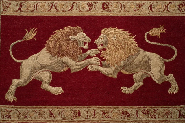 Lions in Combat Carpet Design