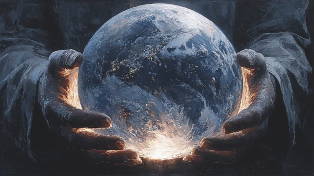 Humanity and Earth Metaphorical Portrait