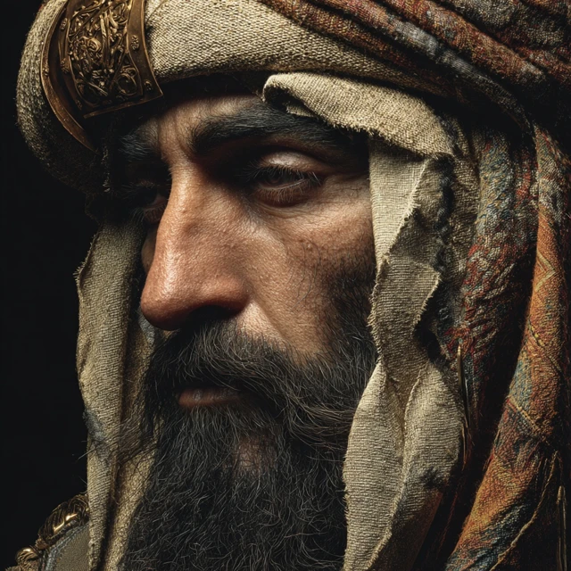 Portrait of Caliph Abd al-Malik 7th Century Arabian